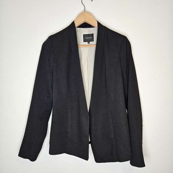 Aritzia Babaton Keith Blazer Jacket Sz 2 Open Front Black Minimalist Corporate - Picture 3 of 14